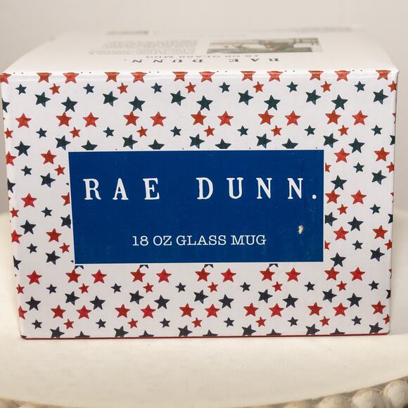 RAE DUNN Proud American Clear Glass Coffee Tea Mug Patriotic Americana USA - Picture 5 of 6